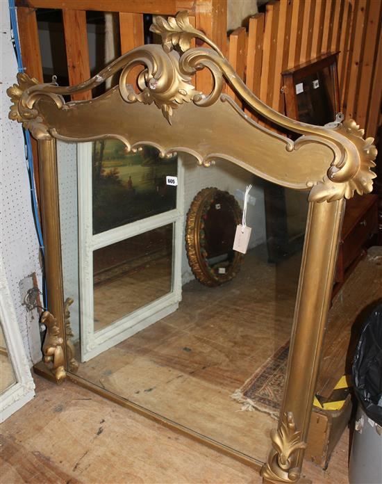 19th century gilt-framed overmantel mirror